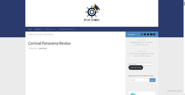 Security scan screenshot of https://profcruise.com/carnival-panorama-review/