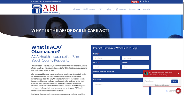Security scan screenshot of https://absolutebestins.com/what-is-the-affordable-care-act/