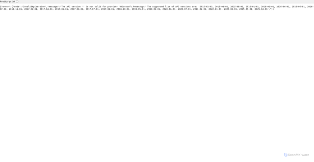 Security scan screenshot of https://gov.api.powerapps.us
