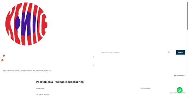 Security scan screenshot of http://keniceonlinestore.com/pool-tables-pool-table-accessories/