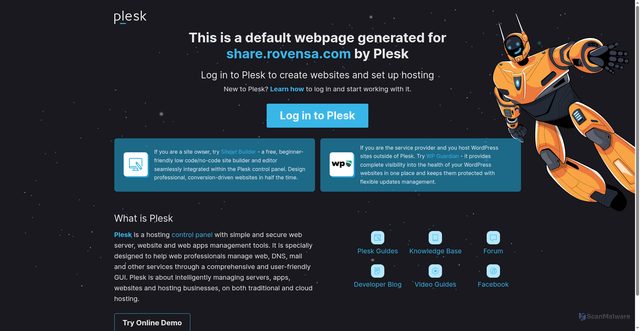 Security scan screenshot of https://share.rovensa.com