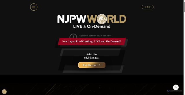 Security scan screenshot of https://njpwworld.com
