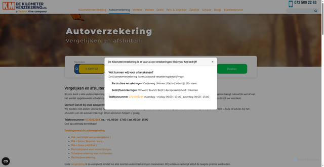 Security scan screenshot of https://autoverzekering.nu