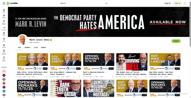 Security scan screenshot of https://rumble.com/c/MarkLevinShow