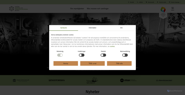Security scan screenshot of https://www.smtm.se/