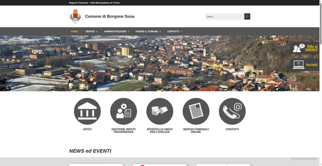 Security scan screenshot of https://www.comune.borgonesusa.to.it/