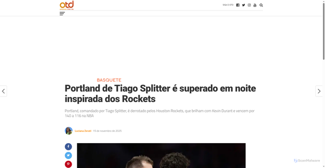 Security scan screenshot of https://www.olimpiadatododia.com.br/basquete/715249-portland-de-tiago-splitter-e-superado-em-noite-inspirada-dos-rockets/