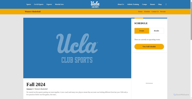 Security scan screenshot of https://uclaclubsports.com/sports/womens-basketball
