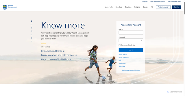 Security scan screenshot of https://www.rbcwealthmanagement.com/en-us/