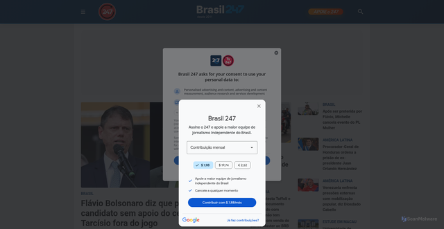 Security scan screenshot of https://www.brasil247.com/