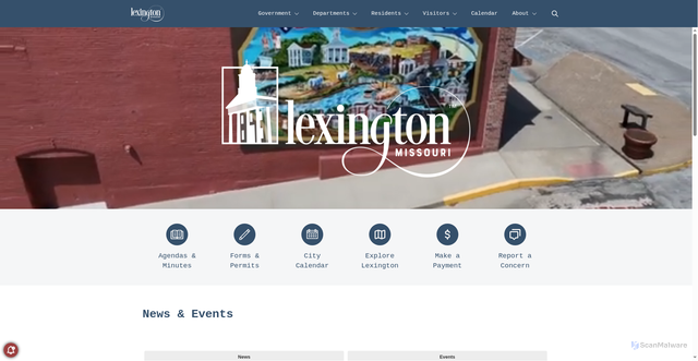 Security scan screenshot of https://lexingtonmo.gov/