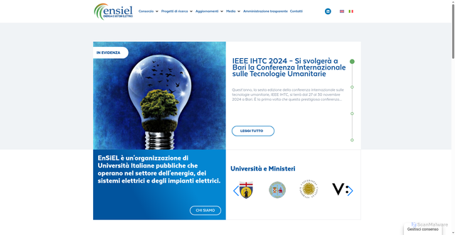 Security scan screenshot of https://www.consorzioensiel.it