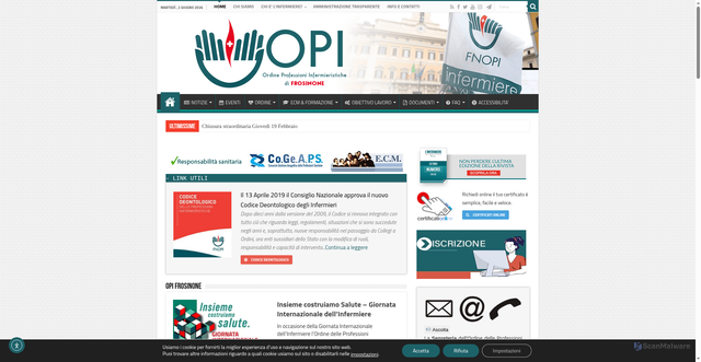 Security scan screenshot of https://www.opi.fr.it