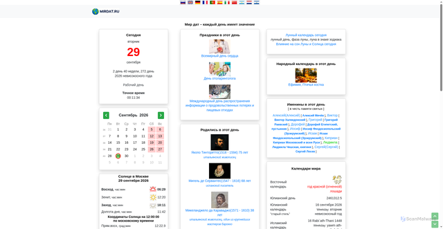 Security scan screenshot of https://mirdat.ru