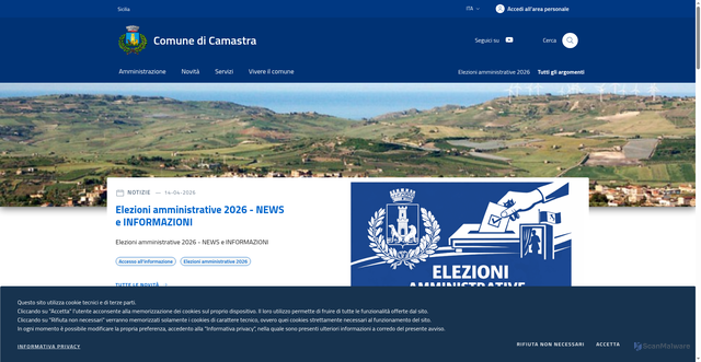 Security scan screenshot of https://www.comune.camastra.ag.it