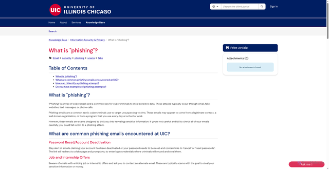 Security scan screenshot of https://help.uillinois.edu/TDClient/37/uic/KB/ArticleDet?ID=2887