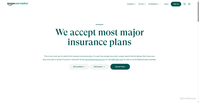 Security scan screenshot of https://www.onemedical.com/insurance/