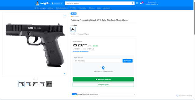 Security scan screenshot of https://magazineluiza-promocao.vercel.app/