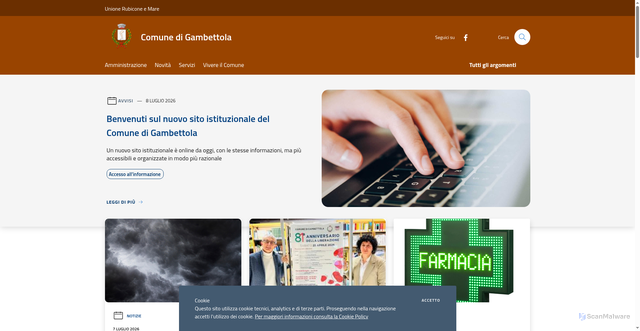 Security scan screenshot of https://www.comune.gambettola.fc.it