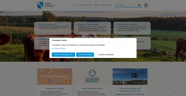 Security scan screenshot of http://www.aneby.se