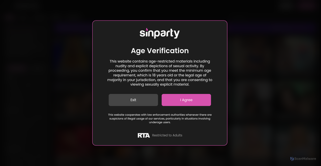Security scan screenshot of https://sinparty.com