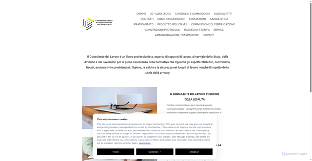Security scan screenshot of https://www.consulentidellavoro.lc.it