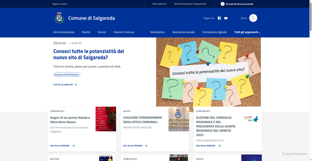 Security scan screenshot of https://www.comune.salgareda.tv.it/