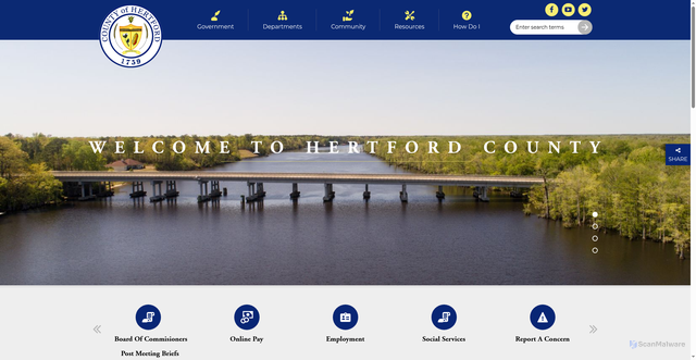 Security scan screenshot of https://hertfordcountync.gov/