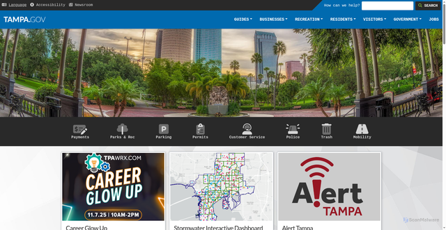 Security scan screenshot of https://www.tampa.gov/
