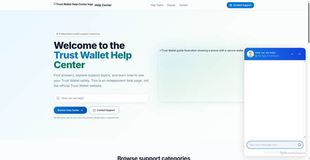 Security scan screenshot of https://www.walletsupportlive-vc8n.vercel.app/