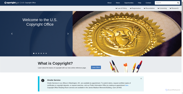Security scan screenshot of https://copyright.gov/