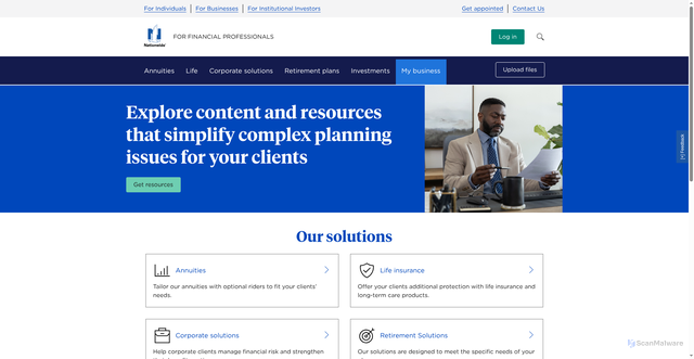 Security scan screenshot of https://financial.nationwide.com