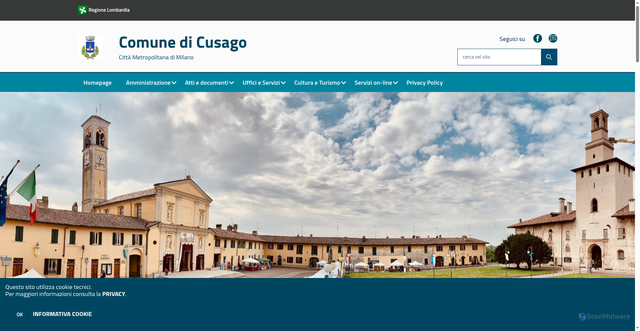 Security scan screenshot of https://www.comune.cusago.mi.it/hh/index.php