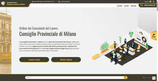 Security scan screenshot of https://www.consulentidellavoro.mi.it