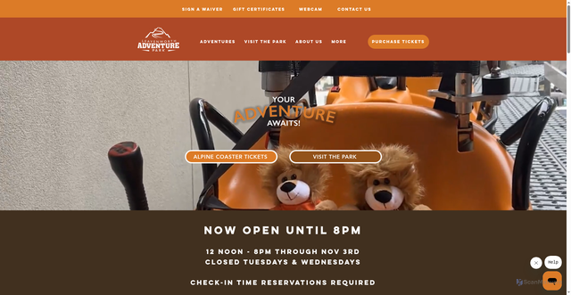 Security scan screenshot of https://www.leavenworthadventurepark.com/