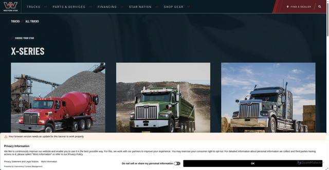 Security scan screenshot of https://www.westernstartrucks.com/trucks/