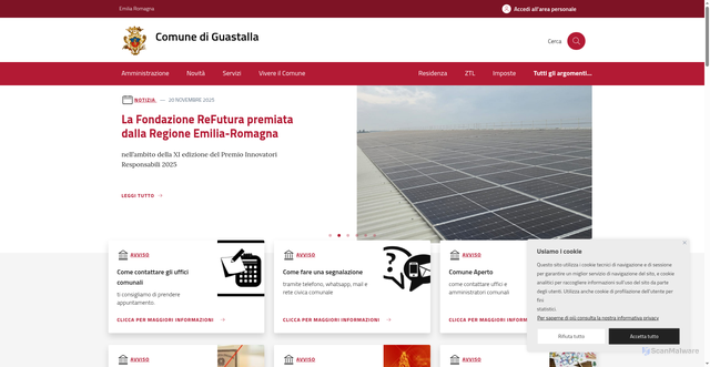 Security scan screenshot of https://www.comune.guastalla.re.it/