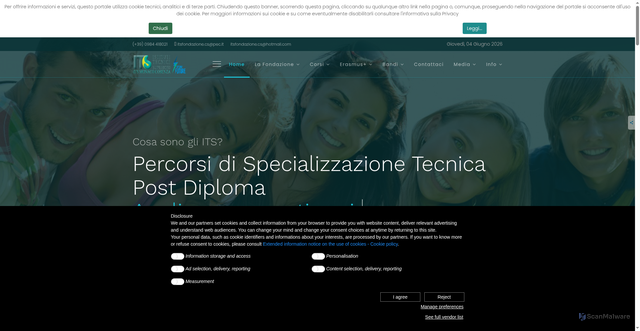 Security scan screenshot of https://www.itscosenza.it