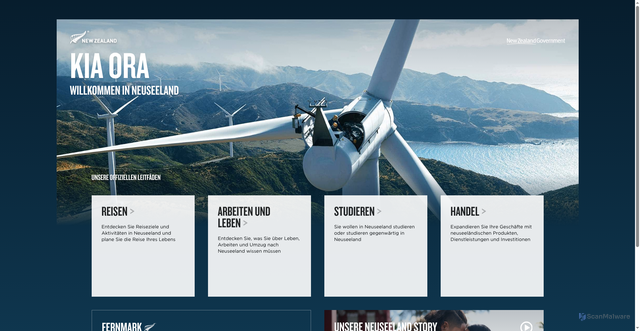 Security scan screenshot of https://www.newzealand.com/