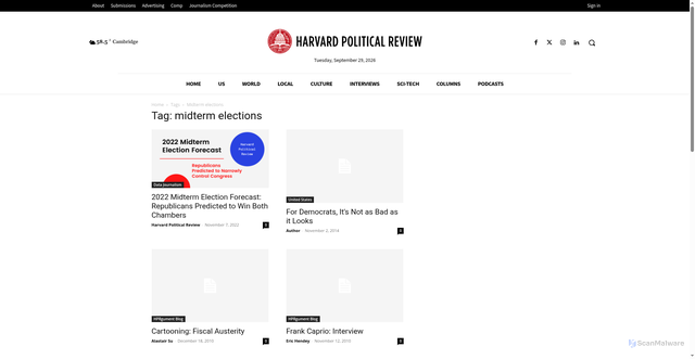Security scan screenshot of https://harvardpolitics.com/tag/midterm-elections/