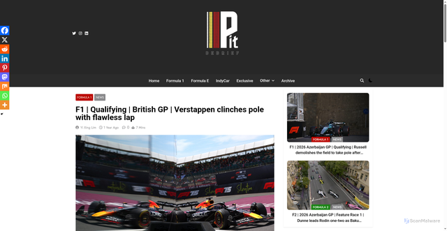 Security scan screenshot of https://www.pitdebrief.com/post/f1-qualifying-british-gp-report-and-results/