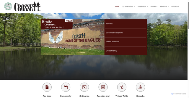 Security scan screenshot of https://cityofcrossettar.gov/