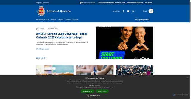 Security scan screenshot of https://www.comune.qualiano.na.it