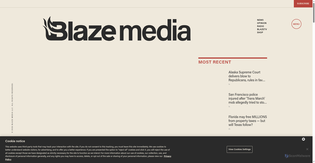 Security scan screenshot of https://blazemedia.com