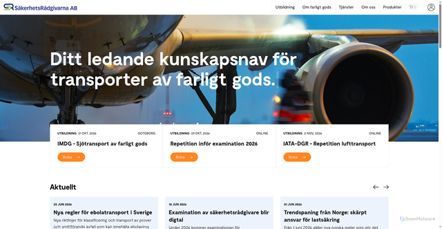 Security scan screenshot of https://xn--skerhetsrdgivare-vnb0a.se