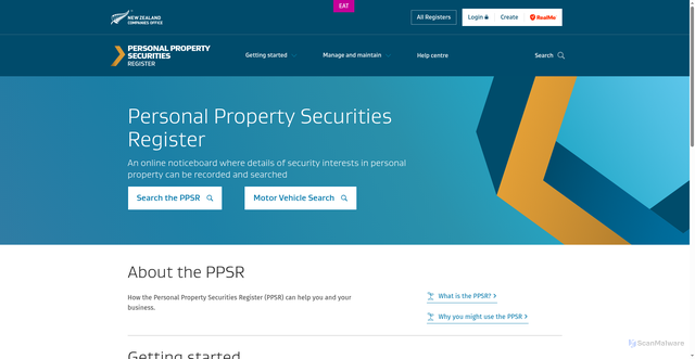 Security scan screenshot of https://ppsr-app-sandbox.companiesoffice.govt.nz/ppsr-master/