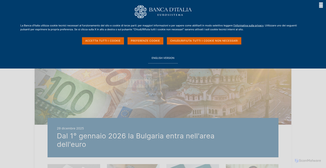 Security scan screenshot of https://www.bancaditalia.it/
