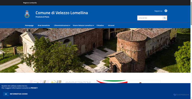 Security scan screenshot of https://www.comune.velezzolomellina.pv.it/hh/index.php
