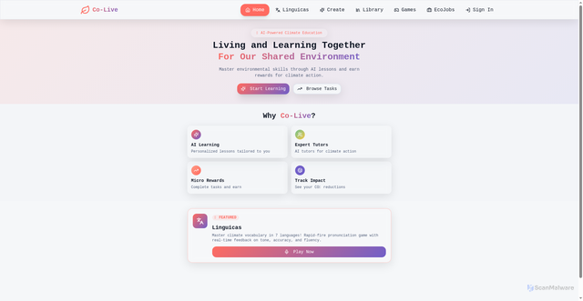 Security scan screenshot of https://co-live.org/