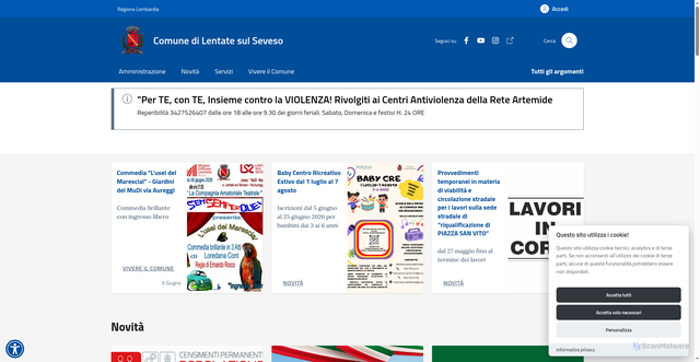 Security scan screenshot of https://www.comune.lentatesulseveso.mb.it